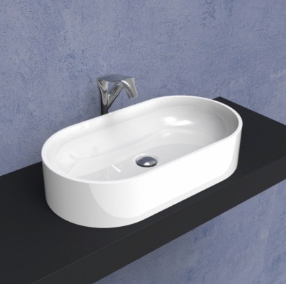PS65AT PASS valamu tööpinnale, 650x350mm- valge läikiv – LÕPUMÜÜGI SOODUSHIND 205 €